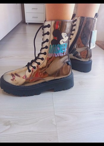 34 Beden gri Renk Zara Gri Metalik Mickey Mouse bot