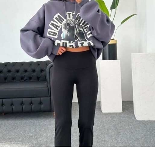 xl Beden siyah Renk Oysho flare pantolon
