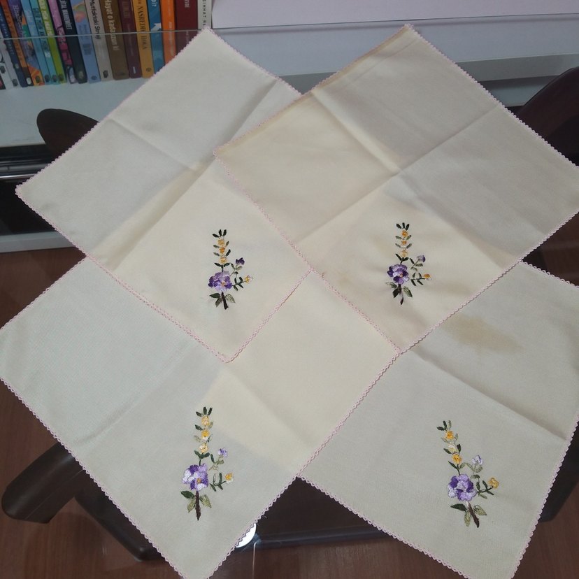 Nakışlı Krem Pastel Kokteyl Peçete - Görsel 3