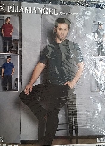 Yazlık Kısa Kollu Mavi renk  Pijama Takımı - Görsel 3