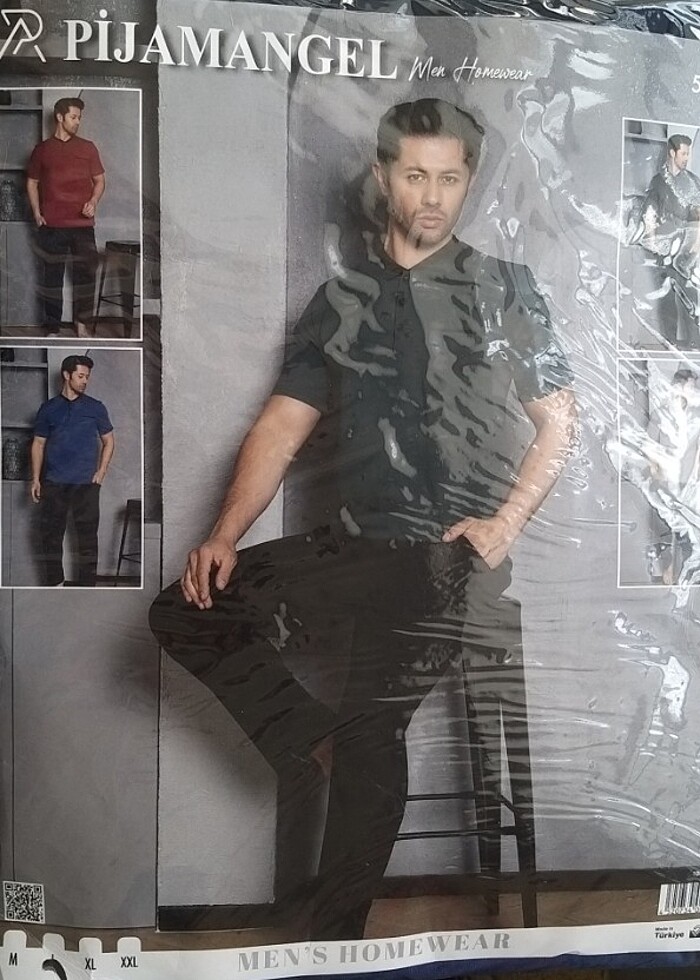 Yazlık Kısa Kollu Mavi renk  Pijama Takımı - Görsel 2