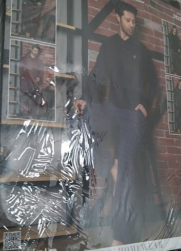 Siyah/Haki Uzun Kol Kışlık Pijama Takımı - Görsel 2