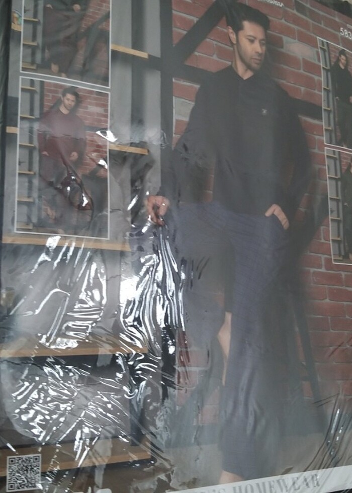 Siyah/Haki Uzun Kol Kışlık Pijama Takımı - Görsel 2