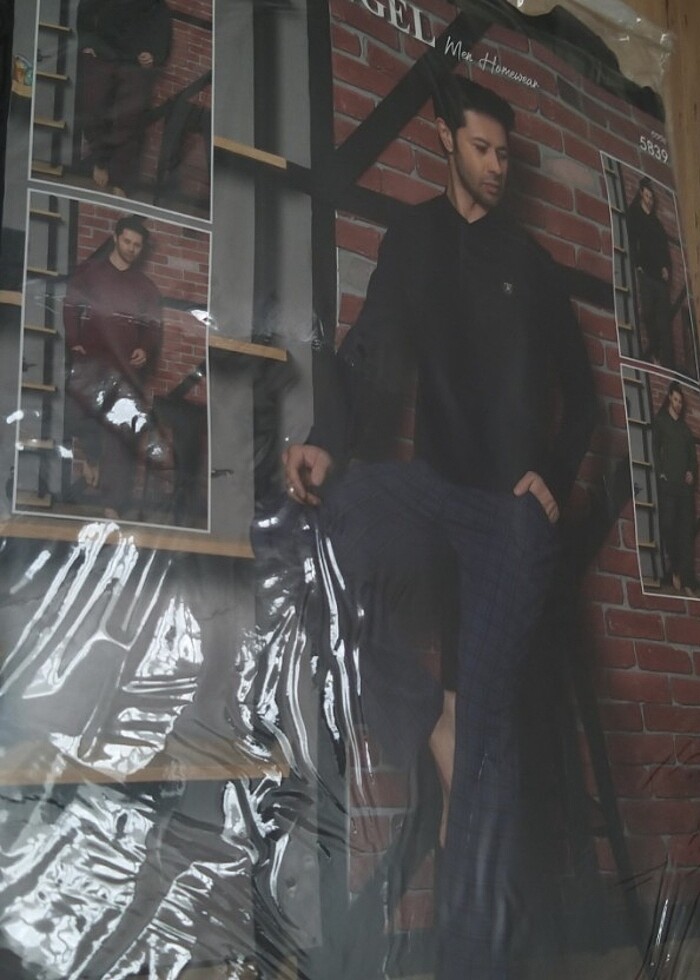 Siyah/Haki Uzun Kol Kışlık Pijama Takımı - Görsel 3