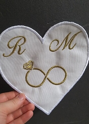 R ve M li Kalp Şeklinde Damat Kahvesi Sunum Peçete - Görsel 2