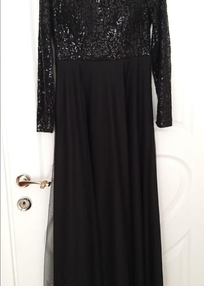 Siyah M / 38 Abiye / Gece Elbisesi - Görsel 5