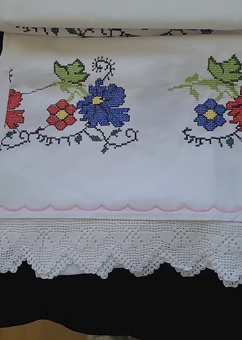 Kanaviçe Renkli yatak takımı Takımı - Görsel 3