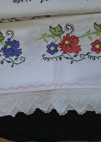 Kanaviçe Renkli yatak takımı Takımı - Görsel 2