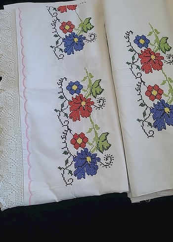 Kanaviçe Renkli yatak takımı Takımı - Görsel 6