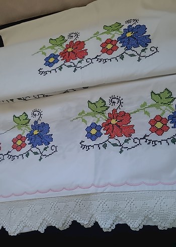 Kanaviçe Renkli yatak takımı Takımı - Görsel 5