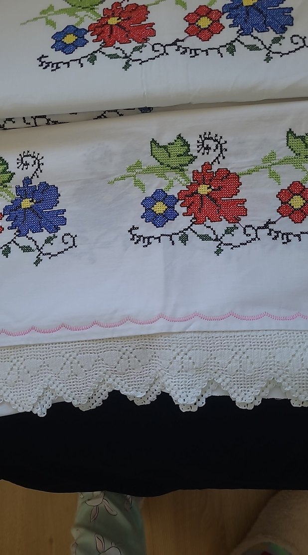 Kanaviçe Renkli yatak takımı Takımı - Görsel 2