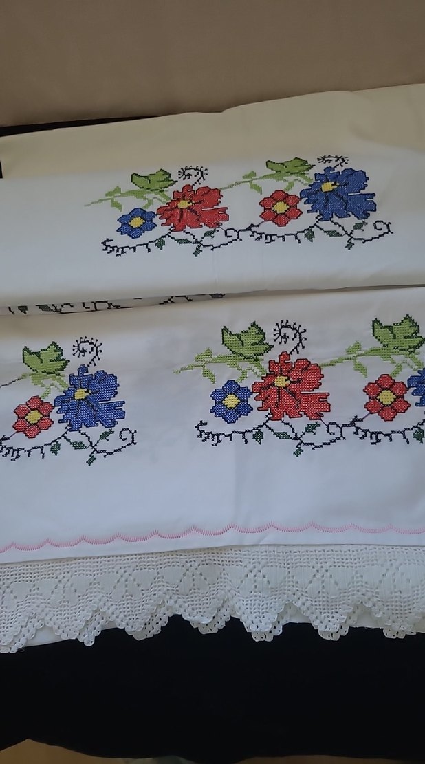 Kanaviçe Renkli yatak takımı Takımı - Görsel 4