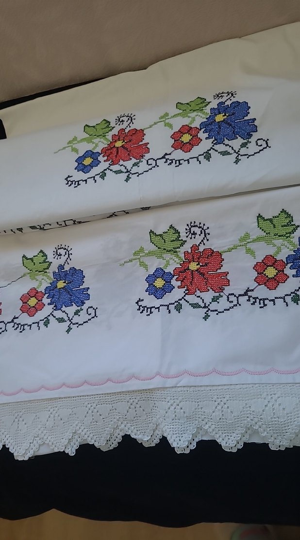 Kanaviçe Renkli yatak takımı Takımı - Görsel 5