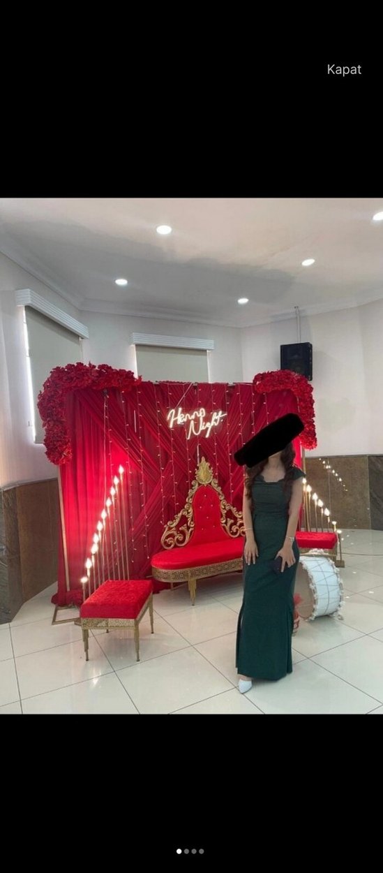 Zümrüt yeşili  Drapeli Uzun Kadın Elbise - Görsel 2