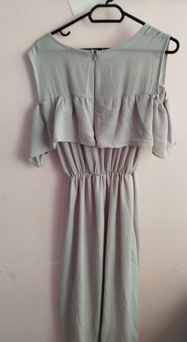 Gri Salaş Uzun Elbise - Görsel 3