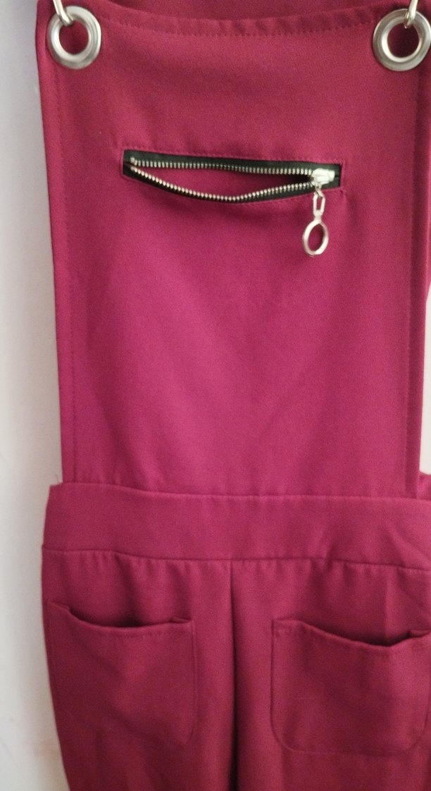 bordo Kadın Askılı Midi Tulum - Görsel 3