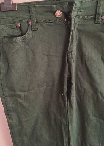 Kadın Haki Normal Boy Kumaş Pantolon - Görsel 2