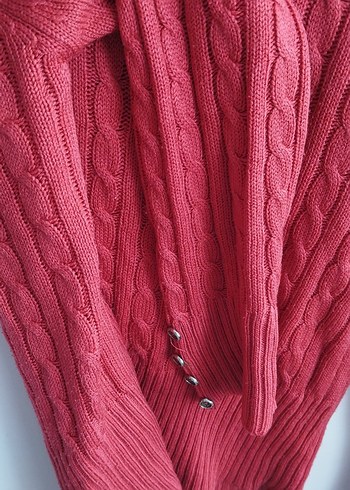 Pembe Örgü Kadın Uzun Kollu Triko - Görsel 3