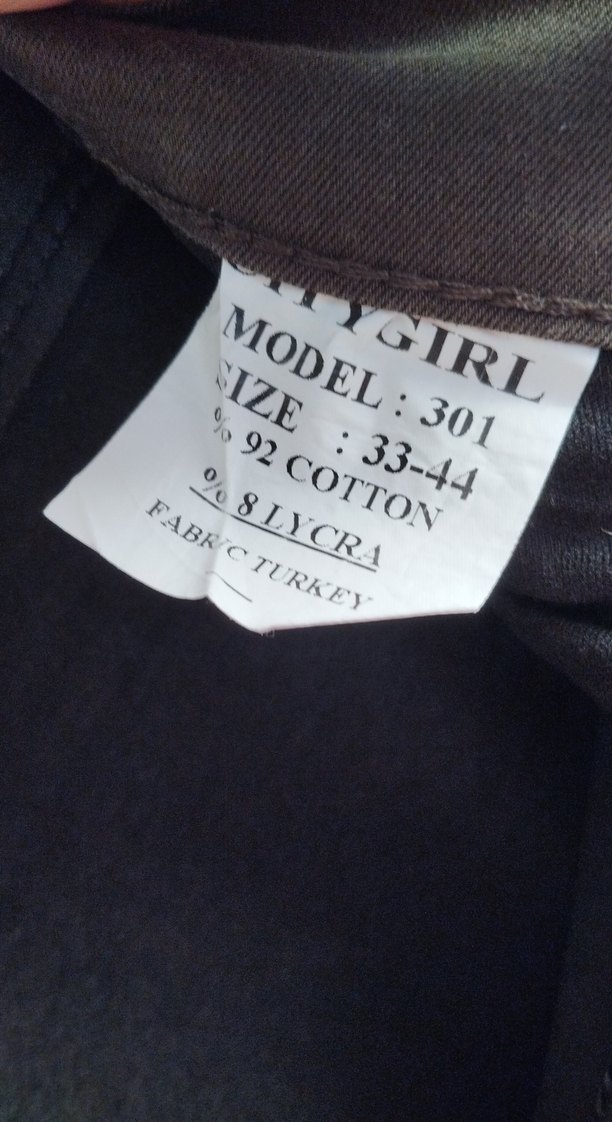 Düğmeli haki Kadın Denim Pantolon - Görsel 3