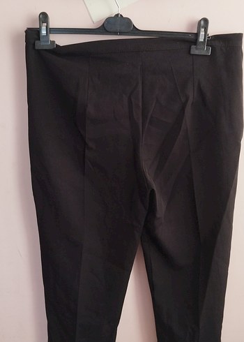 Siyah Kadın Kumaş Pantolon Midi Boy - Görsel 3