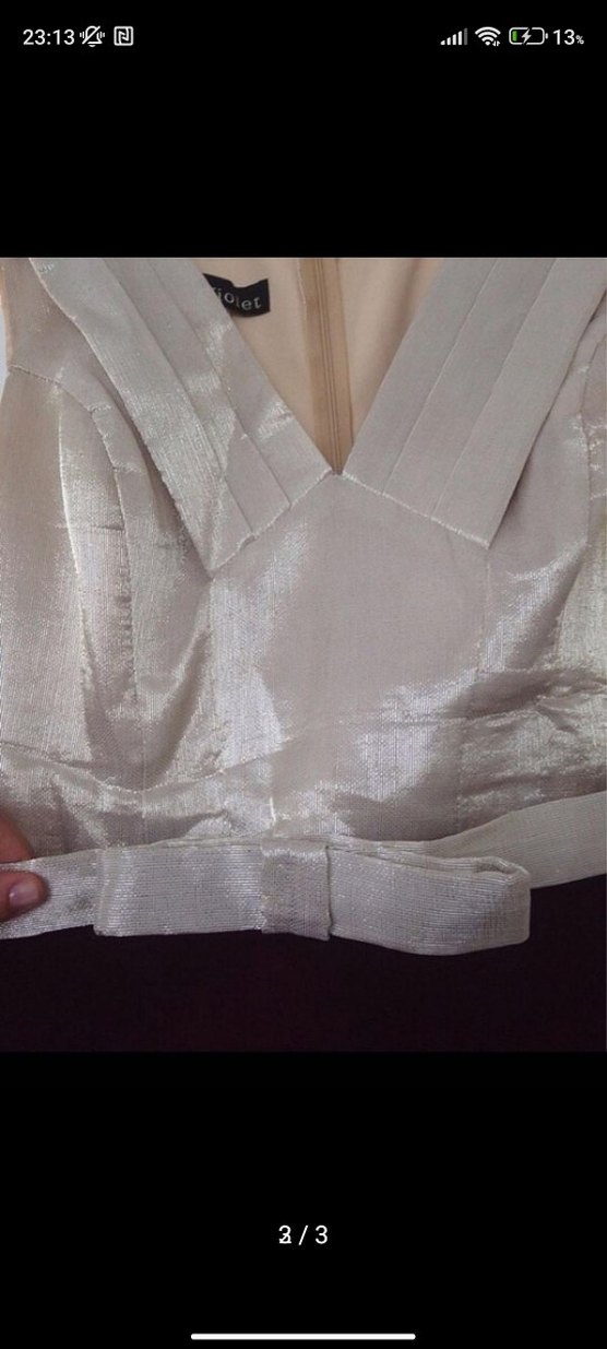 Bordo Uzun Abiye Elbise V Yakalı - Görsel 2