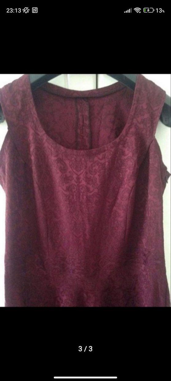 Bordo Uzun Drapeli Kadın Elbise - Görsel 2