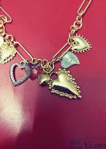 Beden altın Renk Stradivarius gold kalpli kolye