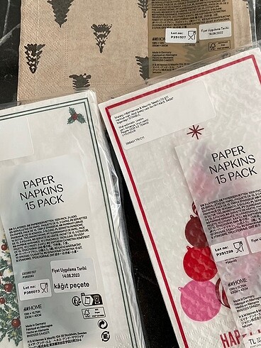  Beden çeşitli Renk H&M Yılbaşı Peçete