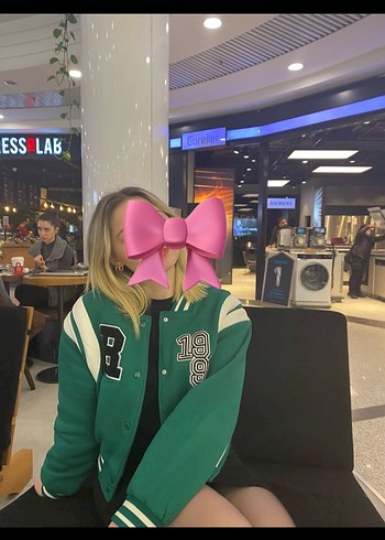 Bershka Düğmeli Yeşil Kadın Bomber Ceket