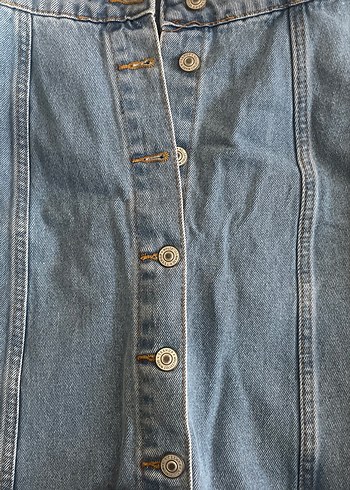 Trendyol & Milla Düğmeli Mavi Denim Mini Etek
