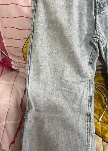 34 Beden Mavi Batik Desenli Salaş Midi Kot Pantolon