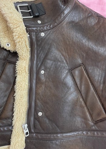 Zara kürklü ceket - Görsel 5