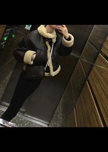 Zara kürklü ceket - Görsel 4