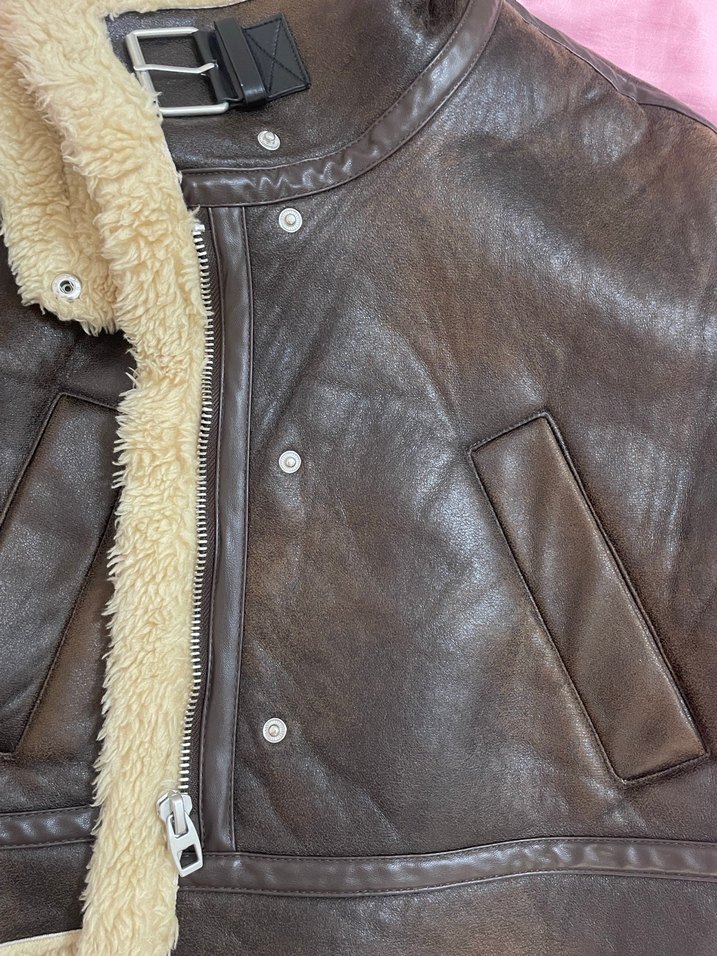 Zara kürklü ceket - Görsel 5