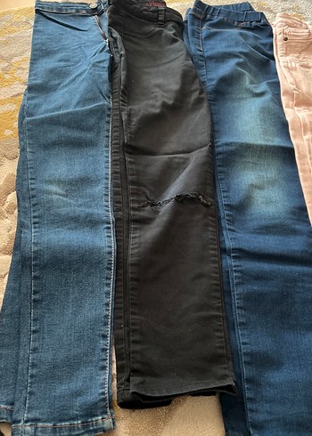 10 Yaş Beden çeşitli Renk Kız çocuk Çok Renkli Kemerli Denim Pantolonlar