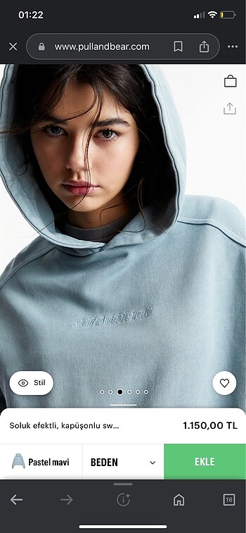 m Beden mavi Renk Sweatshirt