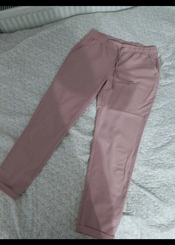 Kadın toz pembe  Kumaş Pantolon - Görsel 2