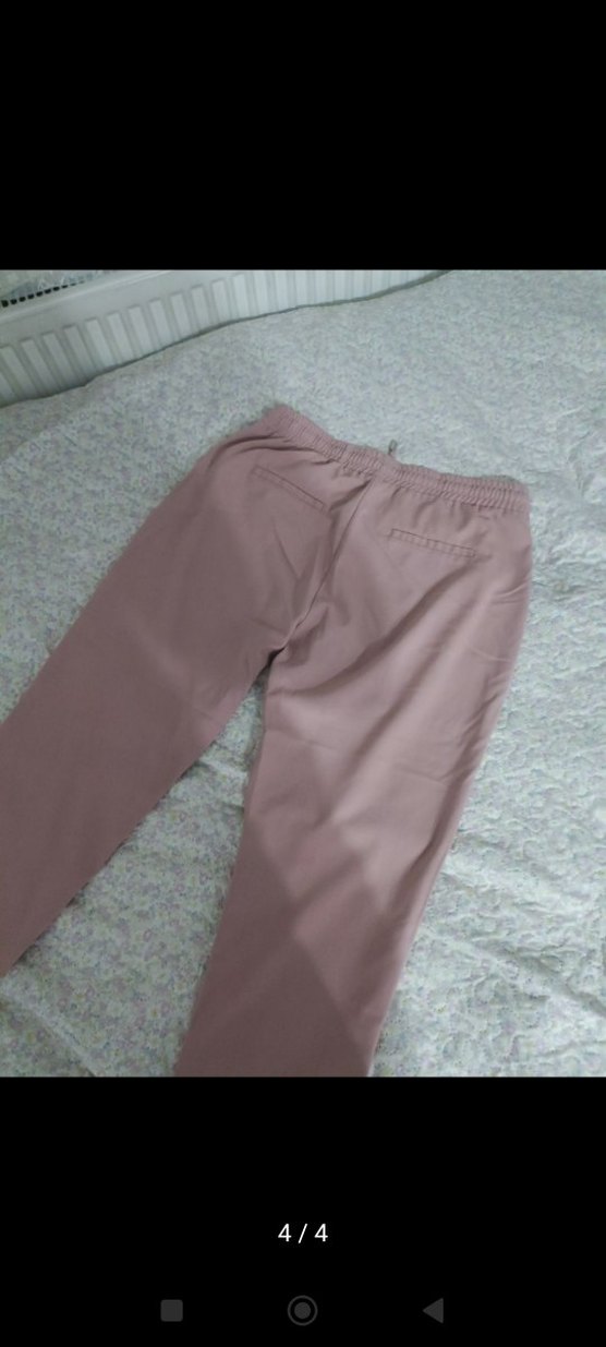 Kadın toz pembe  Kumaş Pantolon - Görsel 4