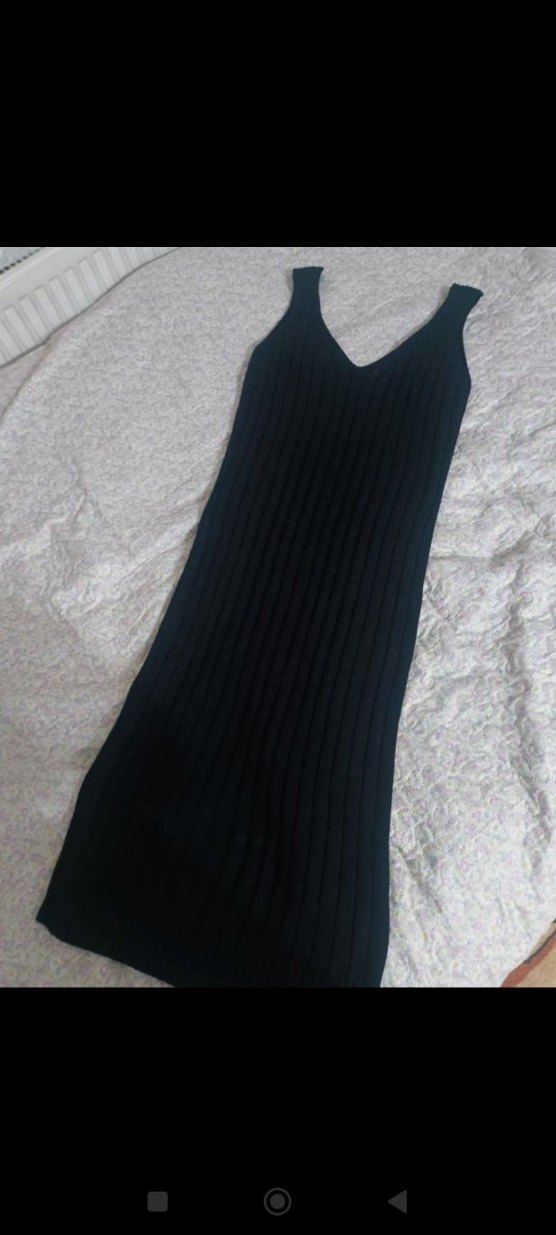 Siyah Triko Uzun Kadın Elbise - Görsel 2