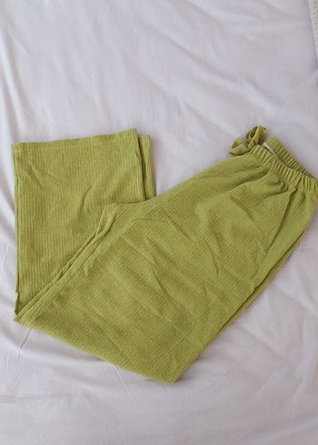 Diğer yeşil bol kesim gündelik pantalon