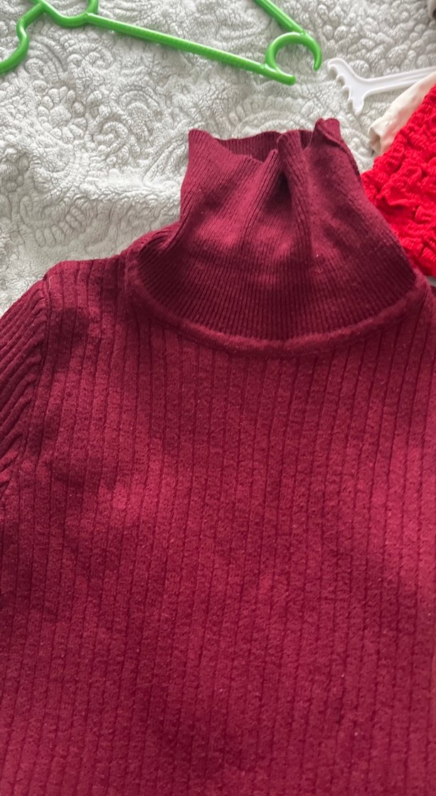 Bordo Balıkçı Yaka Kadın Triko Kazak - Görsel 2