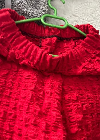 Kırmızı Pliseli Midi Keten Kadın Pantolon - Görsel 6