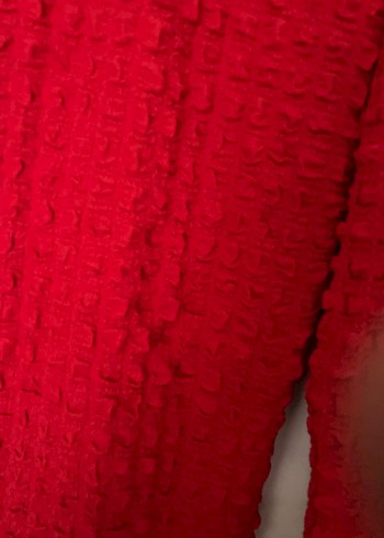 Kırmızı Pliseli Midi Keten Kadın Pantolon - Görsel 4