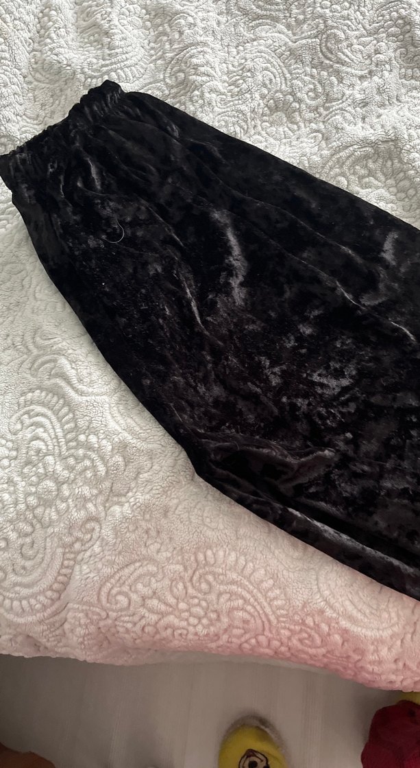 Siyah Gotik Midi Kadın Kumaş Pantolon - Görsel 2