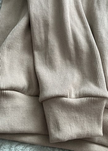 Bej Yarım Fermuarlı Kadın Sweatshirt - Görsel 5