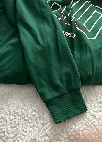 Yeşil Baskılı Fermuarlı Kadın Sweatshirt - Görsel 3