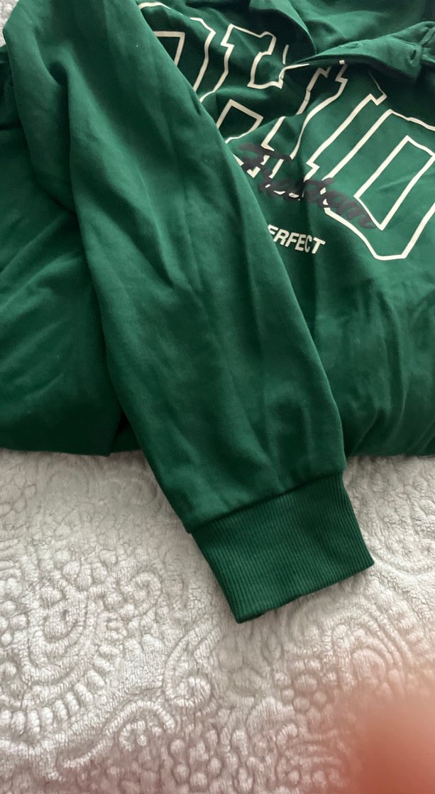 Yeşil Baskılı Fermuarlı Kadın Sweatshirt - Görsel 3