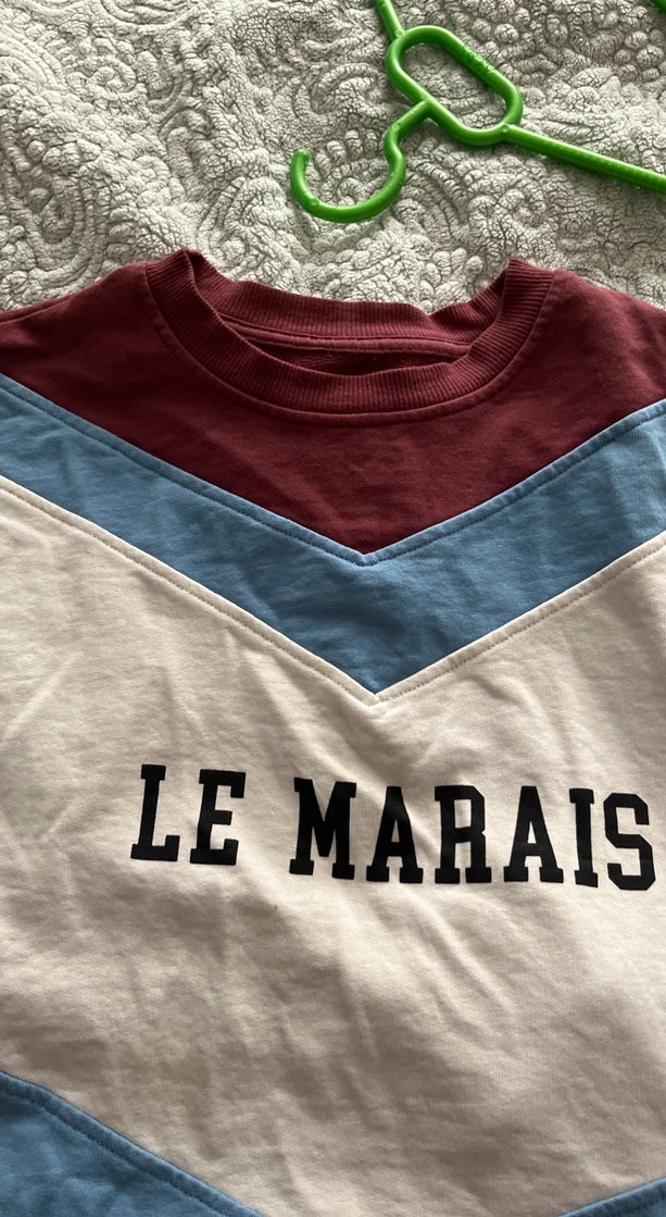 Bordo Baskılı Parisian Salaş Sweatshirt - Görsel 2