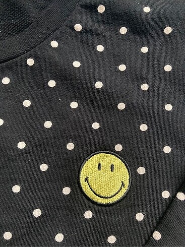 m Beden siyah Renk Puantiyeli sweatshirt