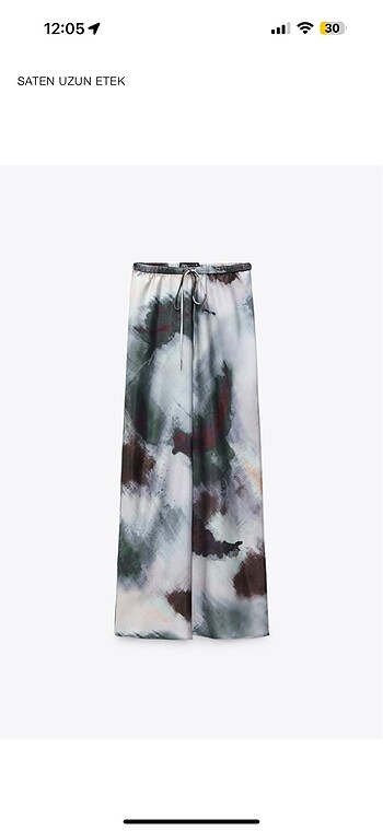 Zara saten etek